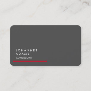 Creative Modern Plain Grey Red Trendy Business Card