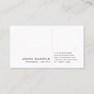 Creative Modern Professional Simple White Plain Business Card