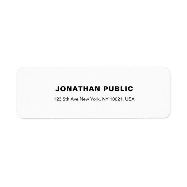 Creative Modern Simple Chic White Plain Address (Front)