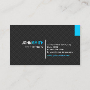 Creative Modern Twill Grid - Black and Sky Blue Business Card