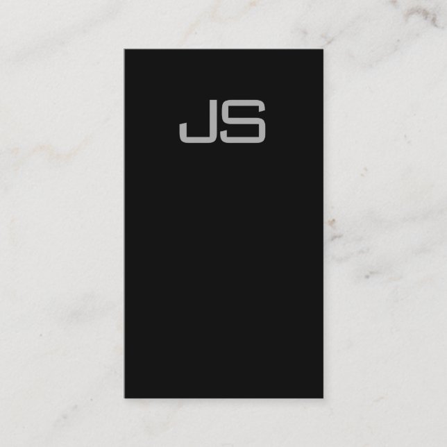 Creative Monogram Black White Modern Simple Plain Business Card (Front)