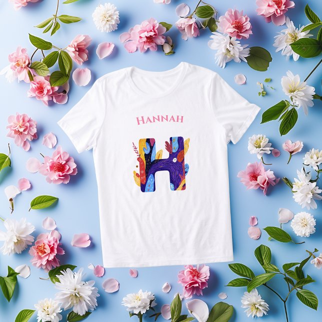 Creative Monogram - Letter H Colourful Birthday Tri-Blend Shirt (Creator Uploaded)