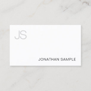 Creative Monogrammed Modern Clean Plain Luxury Business Card