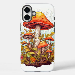 Creative Mushroom Forest Illustration iPhone 16 Plus Case
