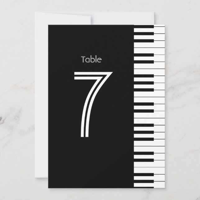 Creative Musicians Piano Key Table Number Card (Front)