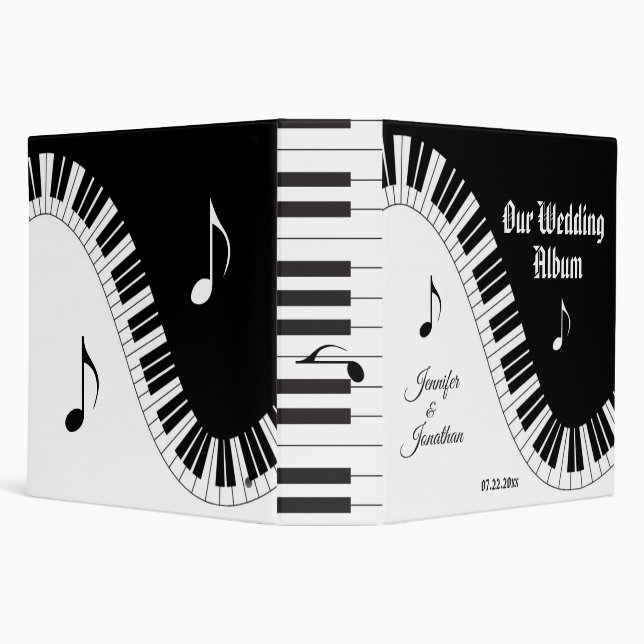 Creative Musicians Piano Keys Wedding Album Binder (Background)