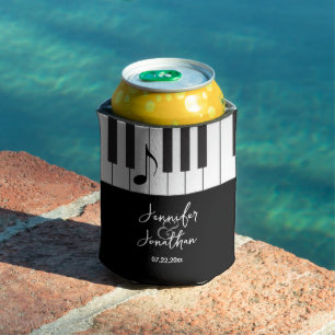 Creative Musicians Piano Keys Wedding Can Cooler