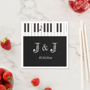 Creative Musicians Piano Keys Wedding Paper Napkin