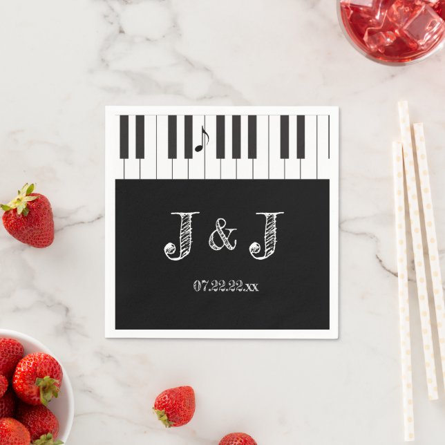 Creative Musicians Piano Keys Wedding Paper Napkin (Insitu)