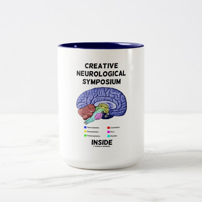 Creative Neurological Symposium Inside (Brain) Two-Tone Coffee Mug (Center)