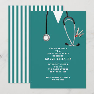 Creative nursing school graduation party invitation