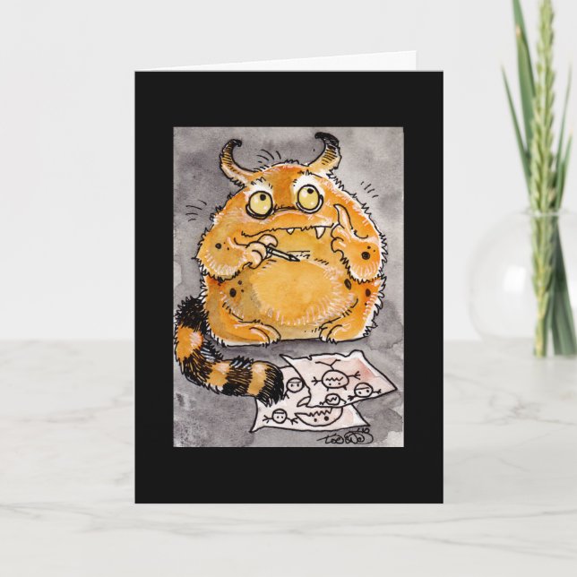 Creative Orange Monster Notecard (Front)