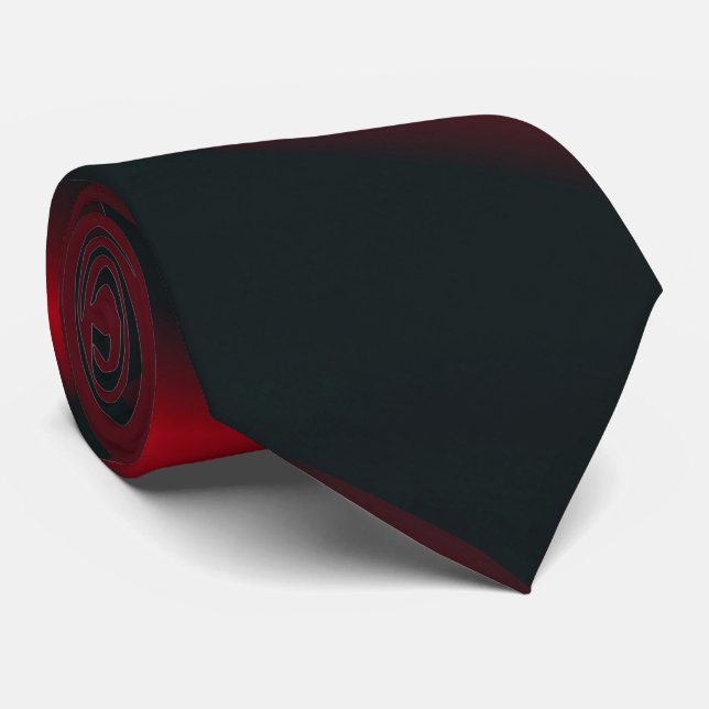 Creative Original Black Brownish Red Abstract Art Tie (Rolled)
