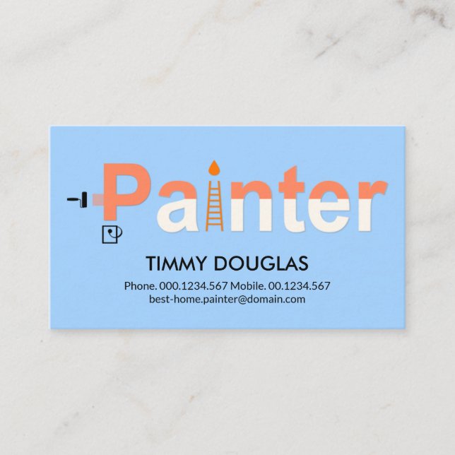 Creative Painter Tools Signage Painting Contractor Business Card (Front)