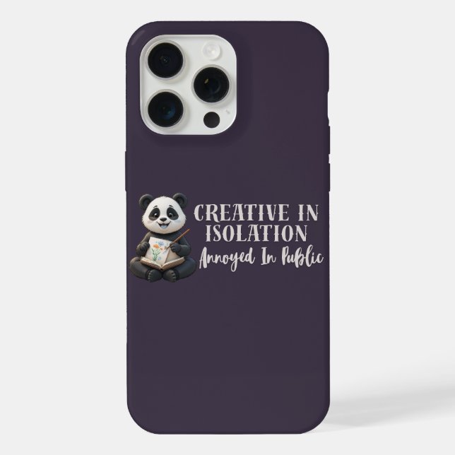 "Creative Panda iPhone 16 Case – Introvert Artist" (Back)