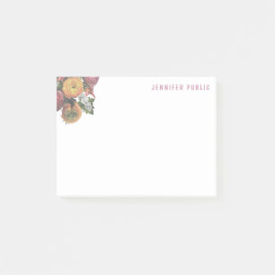 Creative Pastel Colours Watercolor Roses Template Post-it Notes
