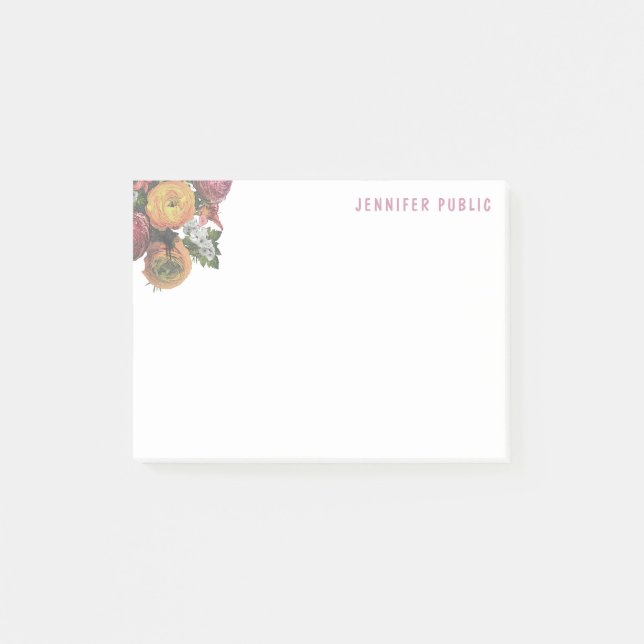 Creative Pastel Colours Watercolor Roses Template Post-it Notes (Front)