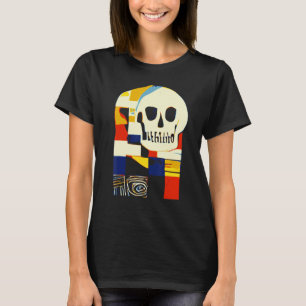 Creative Patchwork Skull Abstract Shapes Artful Gr T-Shirt