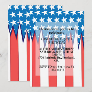 Creative Patriotic American Flag Birthday Party Invitation