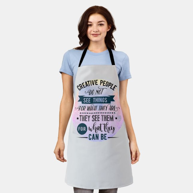 Creative People Quote Word Art   Apron (Worn)
