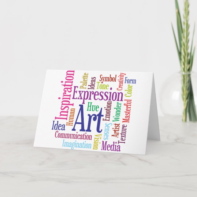 Creative Person's Art and Inspiration Word Cloud Card (Front)