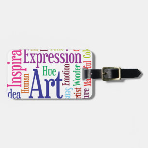 Creative Person's Art and Inspiration Word Cloud Luggage Tag