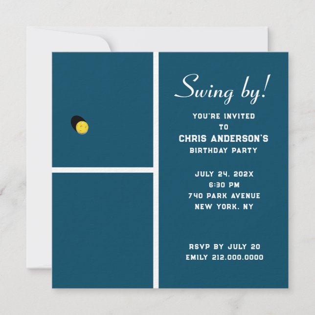 Creative Pickleball Party Invitation (Front)