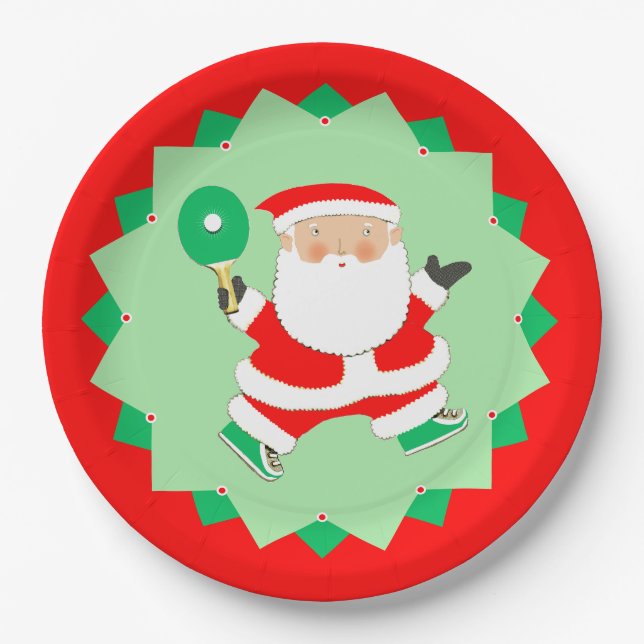 Creative Ping-Pong Holiday Party Paper Plate (Front)