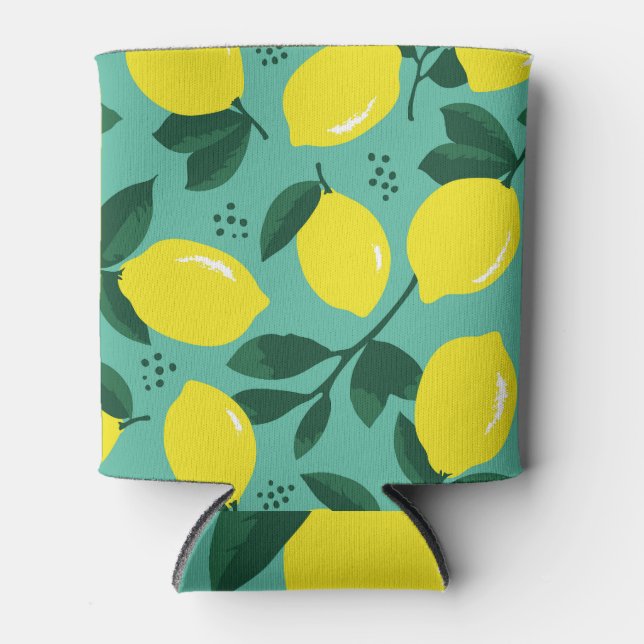 Creative pink-blue paint texture, abstract. can cooler (Front)