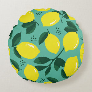 Creative pink-blue paint texture, abstract. round pillow