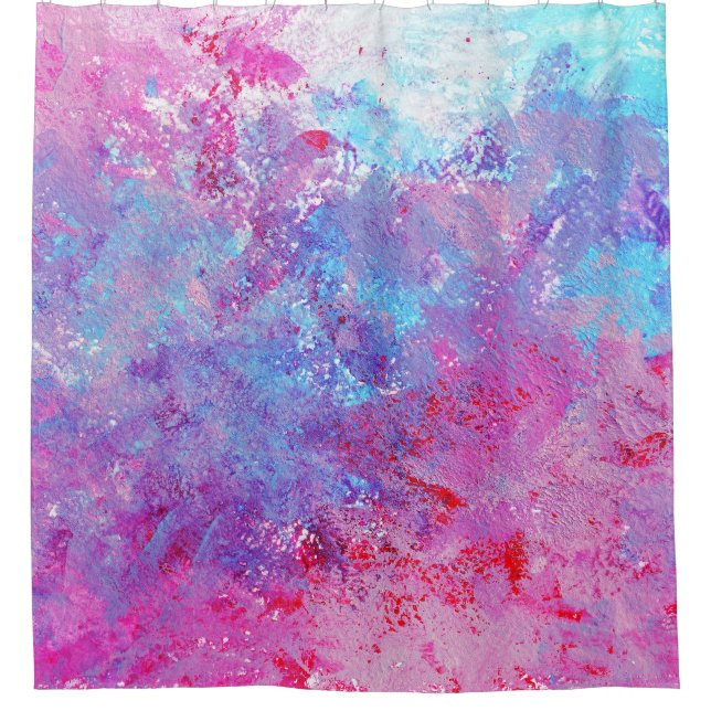 Creative pink-blue texture, paint blots. (Front)