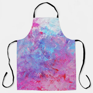 Creative pink-blue texture, paint blots. apron