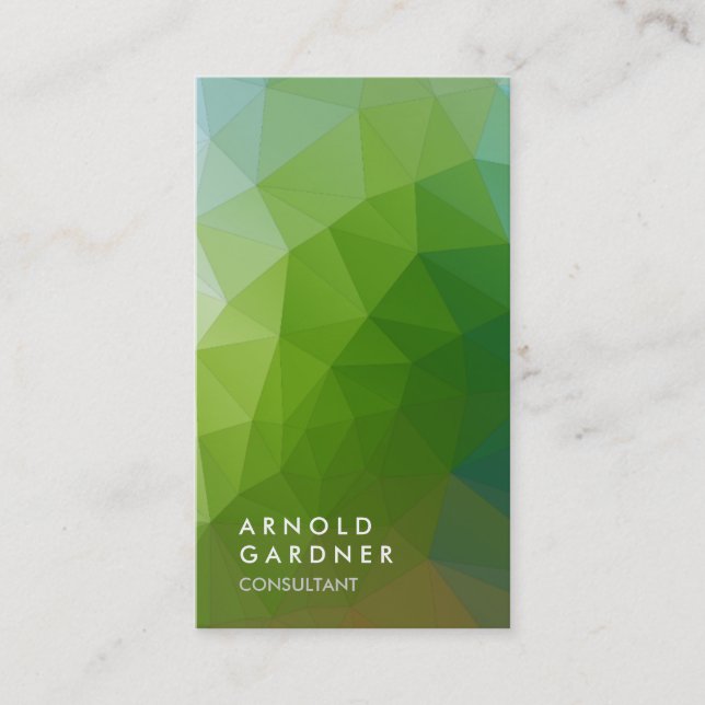 Creative Plain Green Pattern Trendy Consultant Business Card (Front)
