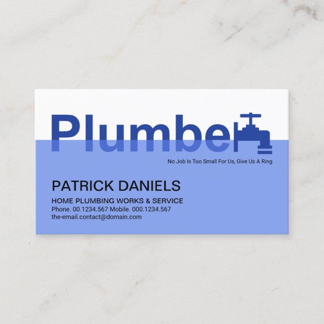 Creative Plumber Faucet Signage Water Pipes Business Card (Front)