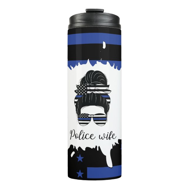 Creative Police Wife Graphic  Thermal Tumbler (Front)