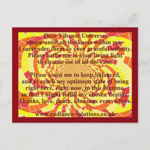 Creative Postcard 5 - Dear Vibrant Universe Prayer