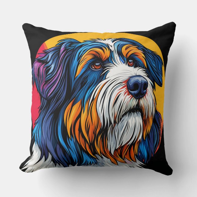 🌸 Creative Pup Colourful Art Cozy Home Style 🌸 Throw Pillow (Front)