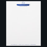 Creative Realtor Real Estate Home Paint Swash Blue Letterhead<br><div class="desc">A creative logo depicting a house with your initials and a painted brushstroke underneath holding your name or business name becomes a unique identity on this personalized letterhead. Great for real estate agents,  realtors,  rental properties,  house painters,  and more. Original art and design © 1201AM Design Studio | www.1201am.com</div>