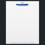 Creative Realtor Real Estate Home Paint Swash Blue Letterhead<br><div class="desc">A creative logo depicting a house with your initials and a painted brushstroke underneath holding your name or business name becomes a unique identity on this personalized letterhead. Great for real estate agents,  realtors,  rental properties,  house painters,  and more. Original art and design © 1201AM Design Studio | www.1201am.com</div>