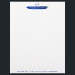 Creative Realtor Real Estate Home Paint Swash Blue Letterhead<br><div class="desc">A creative logo depicting a house with your initials and a painted brushstroke underneath holding your name or business name becomes a unique identity on this personalized letterhead. Great for real estate agents,  realtors,  rental properties,  house painters,  and more. Original art and design © 1201AM Design Studio | www.1201am.com</div>