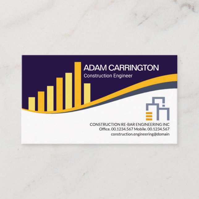 Creative Rebar Construction Building Engineer Business Card (Front)