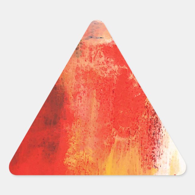 Creative Red Abstract Triangle Sticker (Front)
