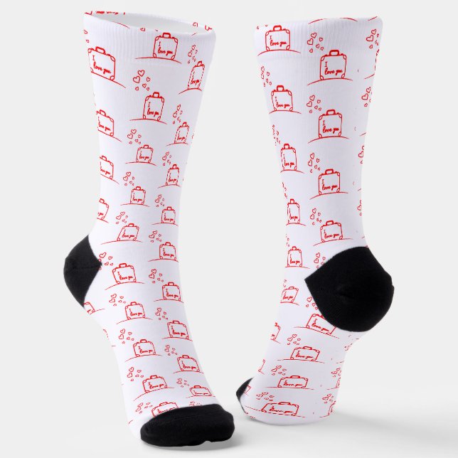 Creative red hearts design  socks (Angled)