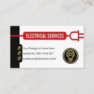 Creative Red Power Plug Line Circuit Business Card