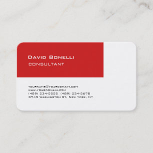 Creative Red Stripe White Consultant Manager Business Card