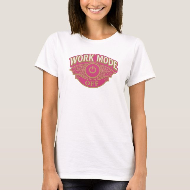 Creative Red WORK MODE OFF Creative Print T-Shirt (Front)