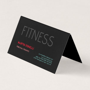Creative Retro Black Grey Dynamic Personal Trainer Business Card