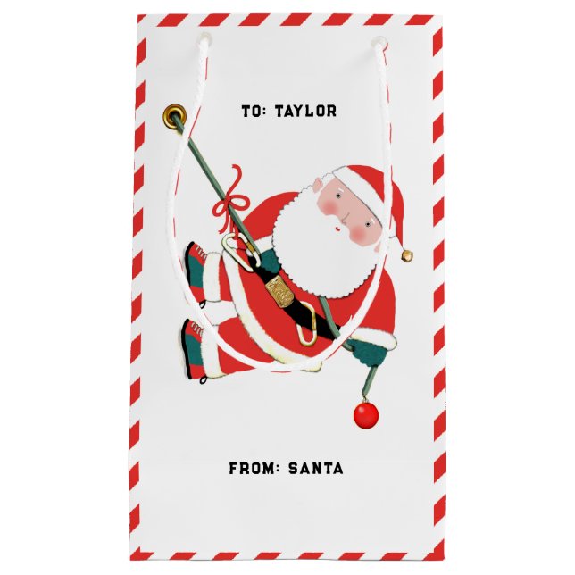 Creative Rock Climbing Christmas Small Gift Bag (Front)