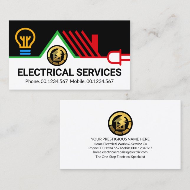 Creative Rooftop Electrical Circuit Business Card (Front/Back)