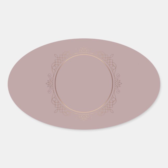 Creative Rose Gold Blank Template Add Your Text Oval Sticker (Front)